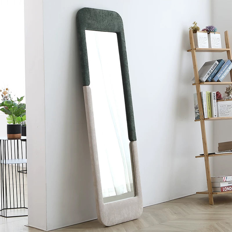 Rectangle Fabric+Manufactured Wood Full Length Mirrors, Green