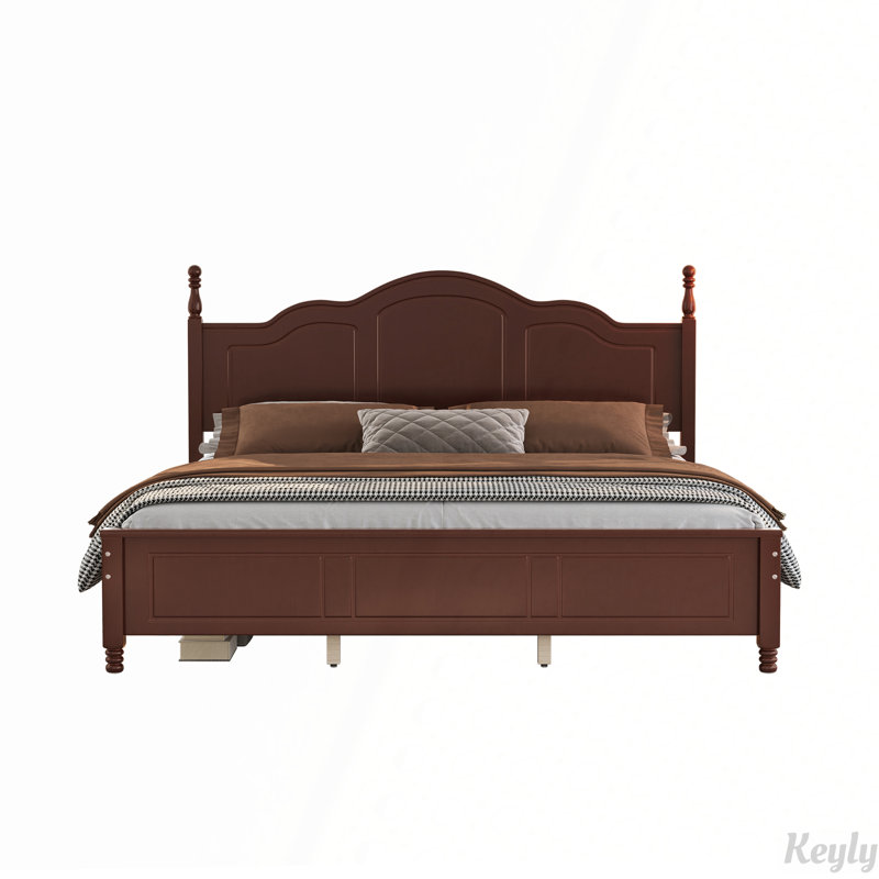 Lit plateforme rétro Wave, Walnut
