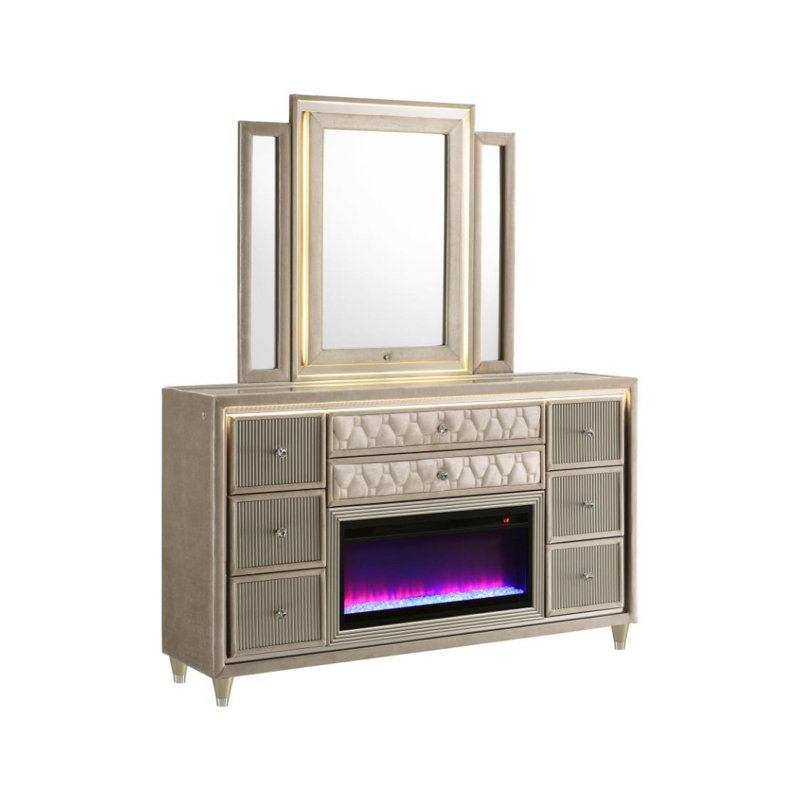 Commode à 8 tiroirs avec miroir Rafael
