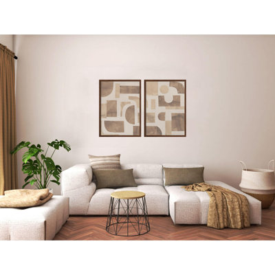 "Puzzle's" Set of Two Framed Textured Wall Art