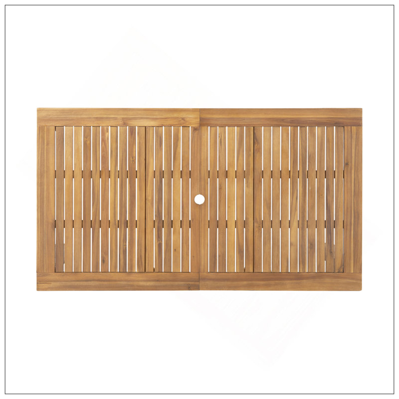 Outdoor Expandable Acacia Wood Dining Table,Natural, Natural