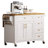 52'' Kitchen Island with Drop Leaf, Embossed Texture Kitchen Island on Wheels with Spice Rack, Towel Rack, 2 Doors and 5 Drawers-558130779
