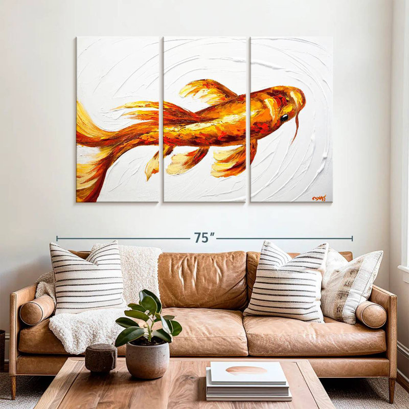 Orange Koi Fish, 36" H x 57" W
