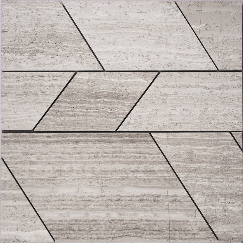 Carreau de mosaïque en marbre 4 po x 6 po, Marbre blanc chêne