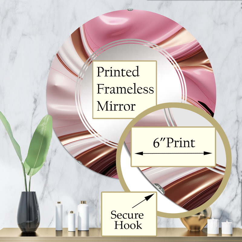 Parnita - Miroir mural moderne rond, 32 po x 32 po
