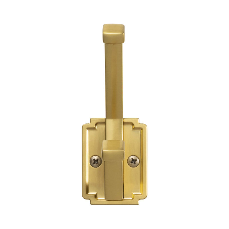 Coventry Collection Hook Backplate 1 Inch Center to Center, Brushed Golden Brass