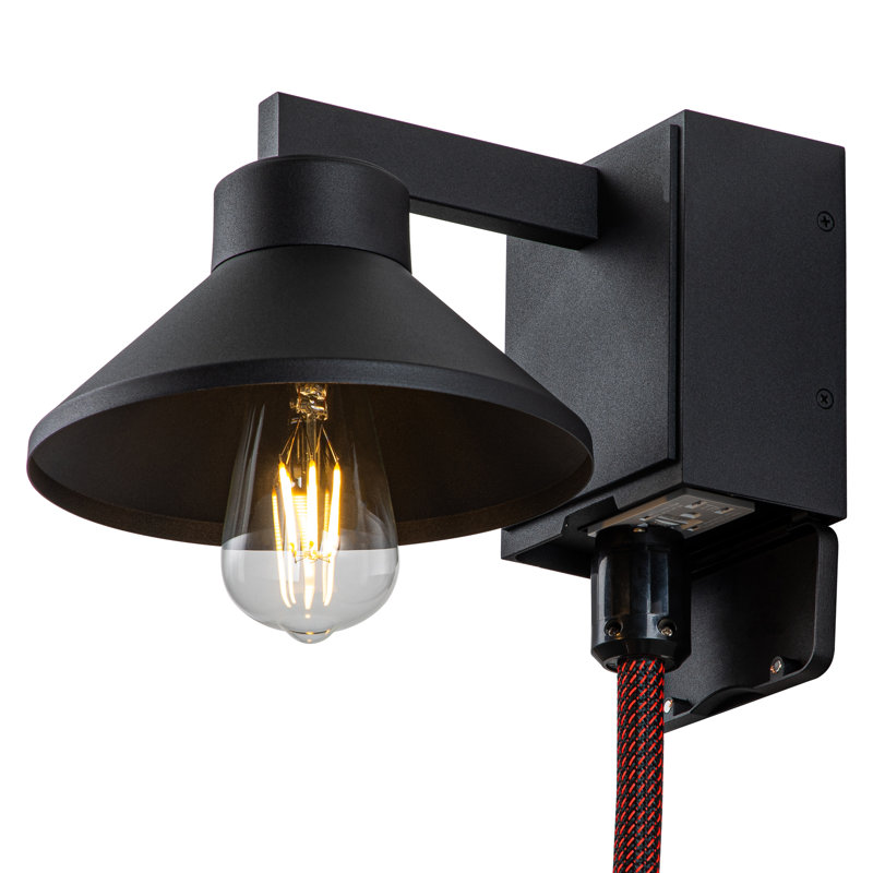 Luminaire de grange d'extérieur noir Alian