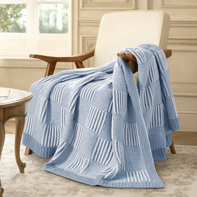 Jeté à carreaux en chenille, couverture décorative pour canapé, salon, chambre à coucher