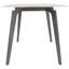Table de salle à manger rectangulaire blanche moderne de 56,08 po, pieds en métal gris foncé, panneau en pierre frittée, peut accueillir jusqu'à 6 personnes - table esthétique et à faible perméabilité