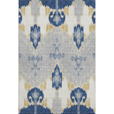 Premium Machine Washable Prisco Navy Rug