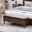 Banc de rangement avec repose-pieds en bois d'hévéa massif de 50,8 pouces avec siège en lin, banc de rangement pour chambre à coucher, range-chaussures pour chambre à coucher, salon, vestibule, garde-robe-2063158504