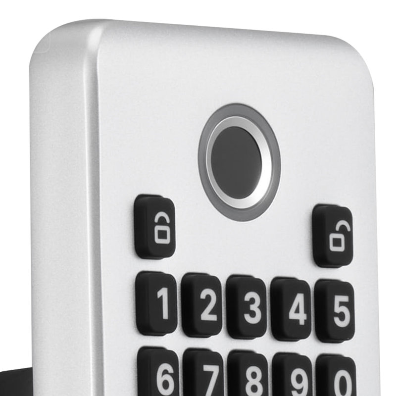 Ensemble de serrure de porte à empreinte digitale, serrure de porte électronique biométrique à pêne dormant sans clé avec poignée, conception innovante à prise facile, verrouillage automatique, code unique, mot de passe anti-perçage, pour la maison, argent