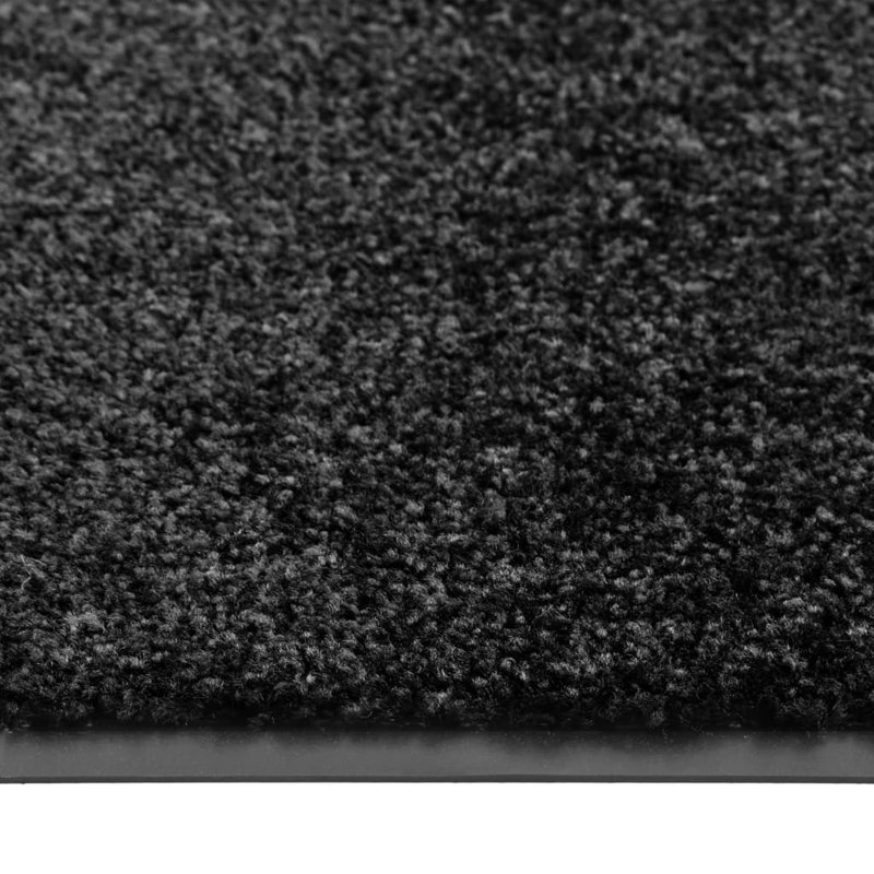 Deirore Non-Slip Indoor / Outdoor Doormat, 0.9cm H x 120cm W x 90cm L, Black