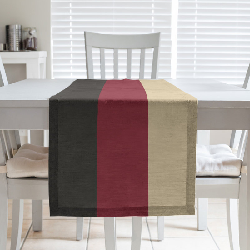 Arizona Table Runner, Black/Brick Red/Desert Sand, 102" x 58", Cotton Blend