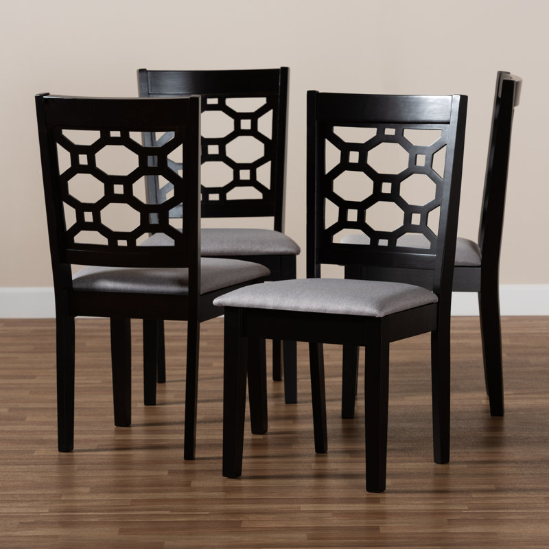 Gaiwalin 17.7'' H Upholstered Side Chair, Gray, Dark Brown