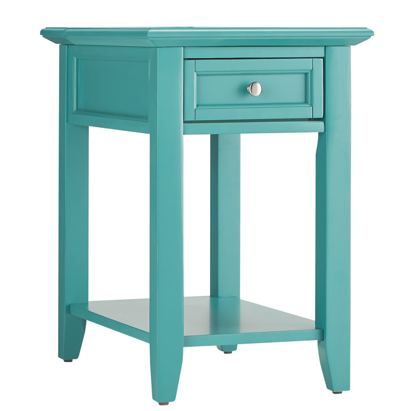 Table de bout avec prise de courant, Vert marine