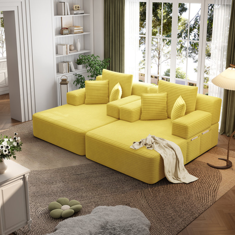 Méridiennes intérieures à compression avec rangement et canapé-lit moelleux moderne