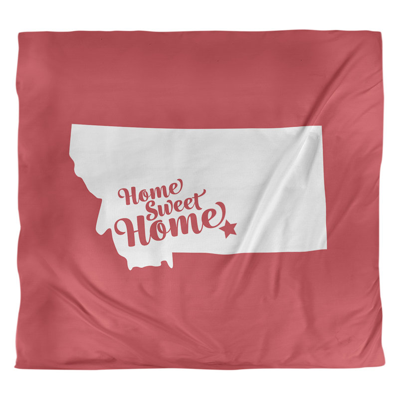 Housse de couette home billings, Housse de couette pour grand lit, Rouge, Polyester brossé