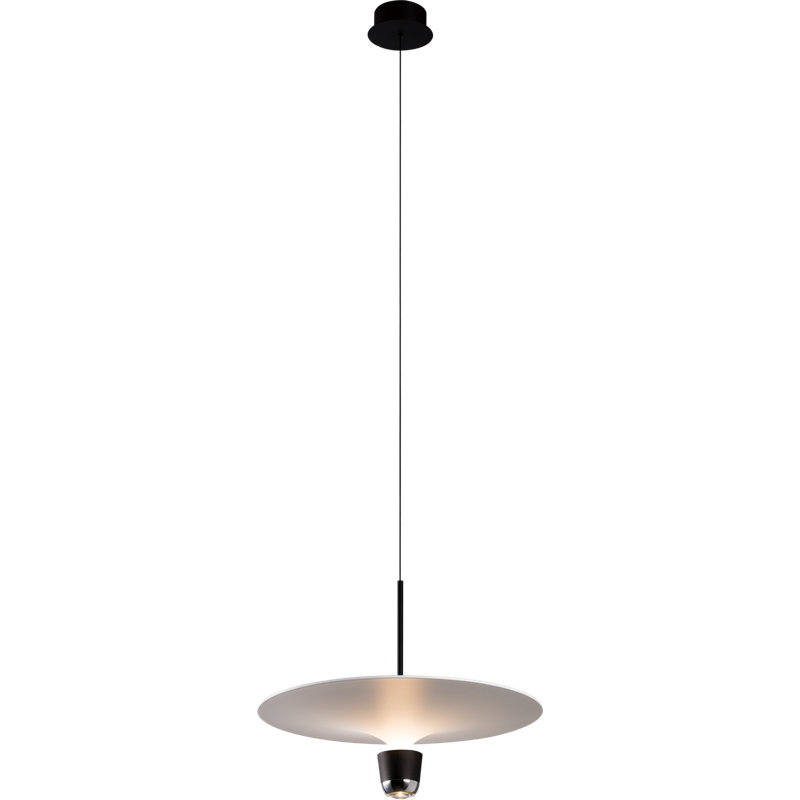 Luminaire suspendu blanc pur Cashala, H 18,8 po x l 23,6 po x P 23,6 po