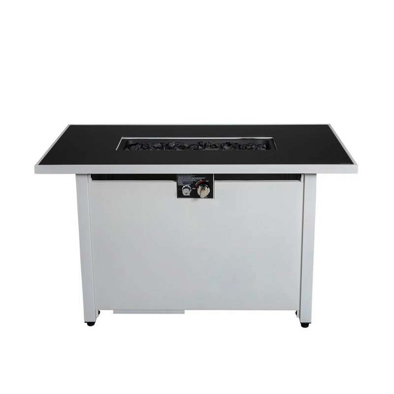 43" Metal Rectangular Fire Pit – Outdoor Patio Heating Table