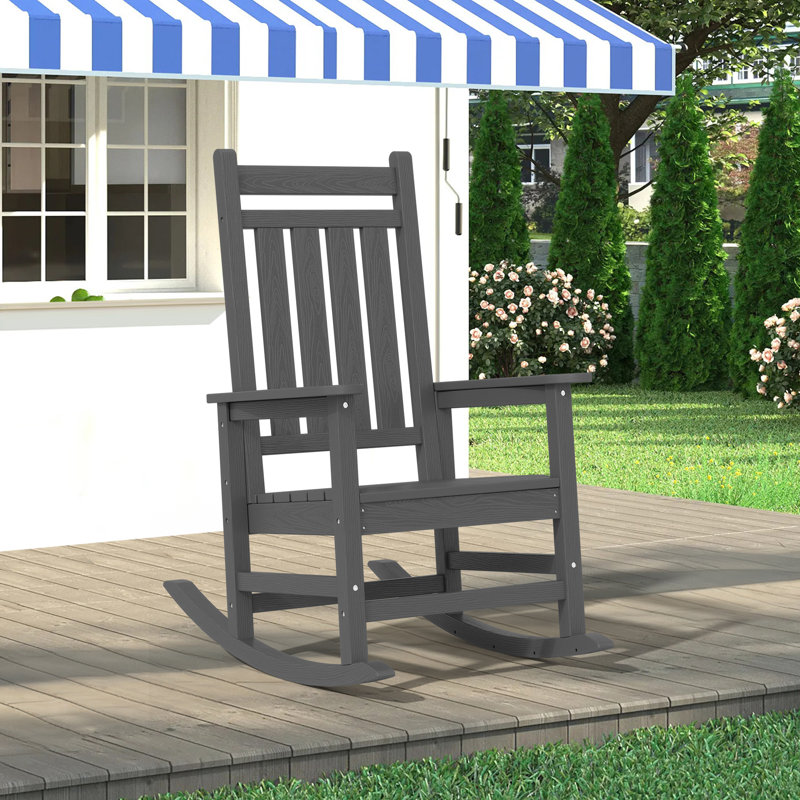 Wolak HDPE Rocking Adirondack Chair, Gris