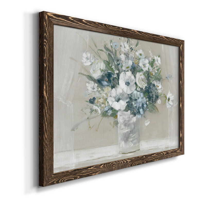 «Be Happy» - Cadre photo, reproduction d'art sur toile, Toile avec cadre en noyer, H 37,5 po x l 27,5 po x P 1,5 po