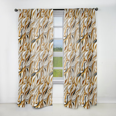 Marble White And Gold Geometric Glam - Abstract Marble Marble Room Darkening Curtain - 1 Panels