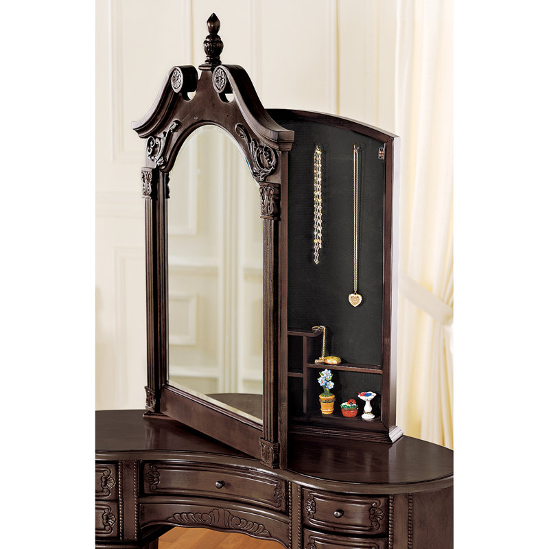 Queen Anne Vanity and Mirror Set