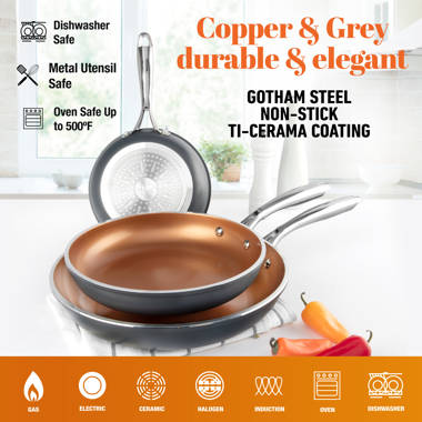 Gotham Steel Stackmaster Aluminum Fry Pan Set, Copper, 1 - Fry's