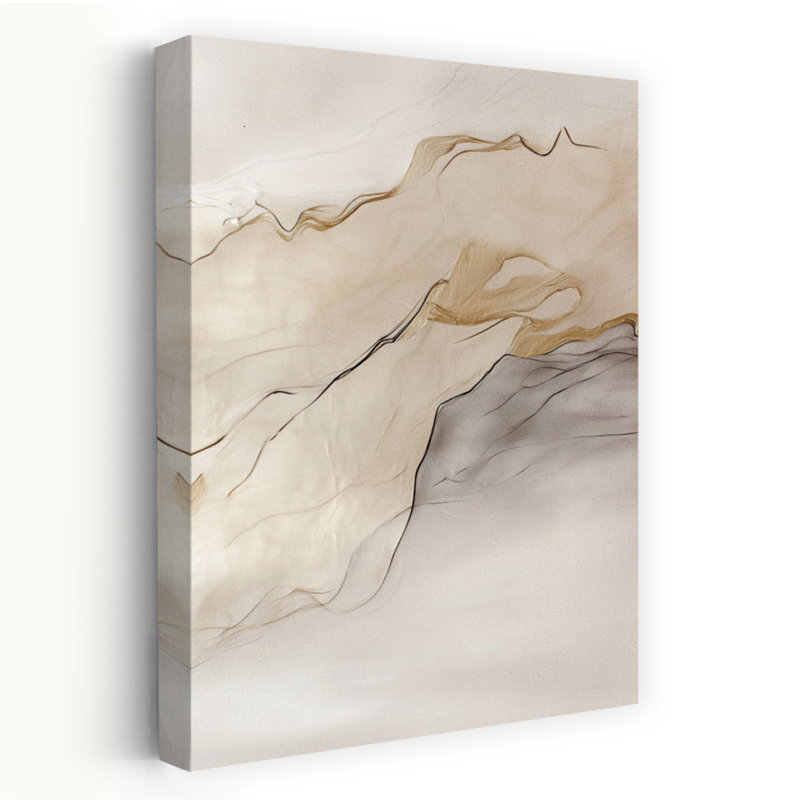 Abstrait abstrait Golden Flow, 24" H x 16" W