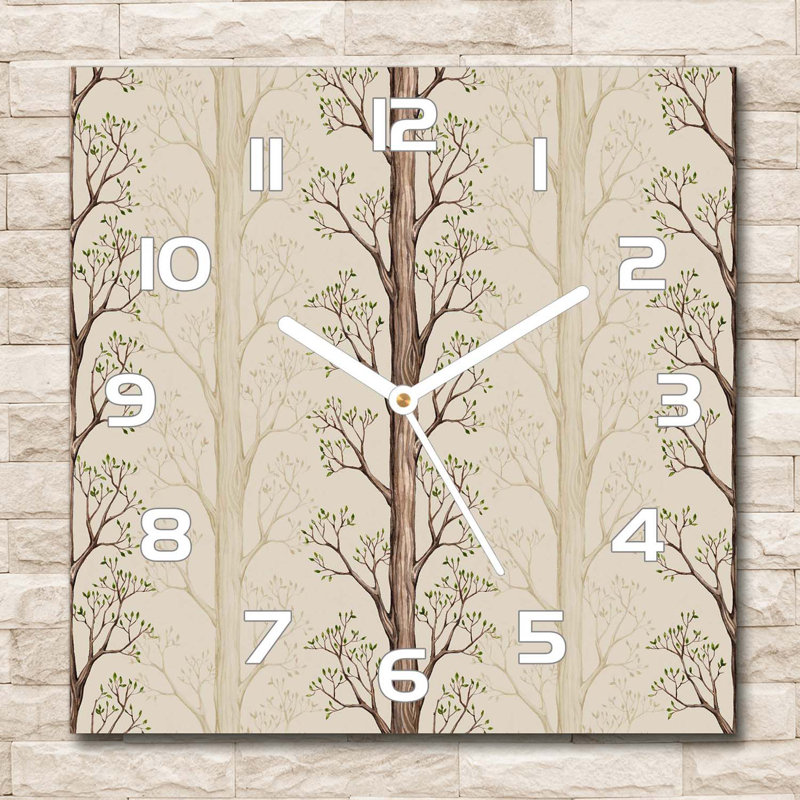 Glass Wall Clock, White/Ivory