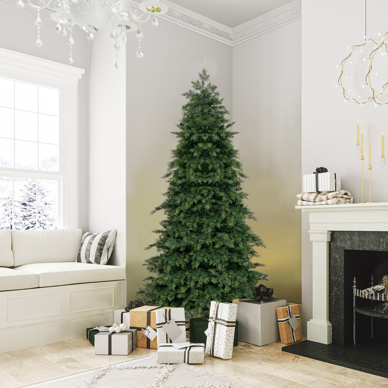 Arbre de Noël artificiel The Holiday Aisle avec embouts en PVC 1019 et support en métal, 6', Non pré-éclairé