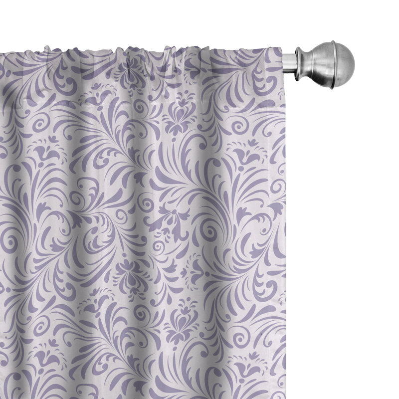 Floral Semi-Sheer Rod Pocket Curtain Panels, 28" x 95"