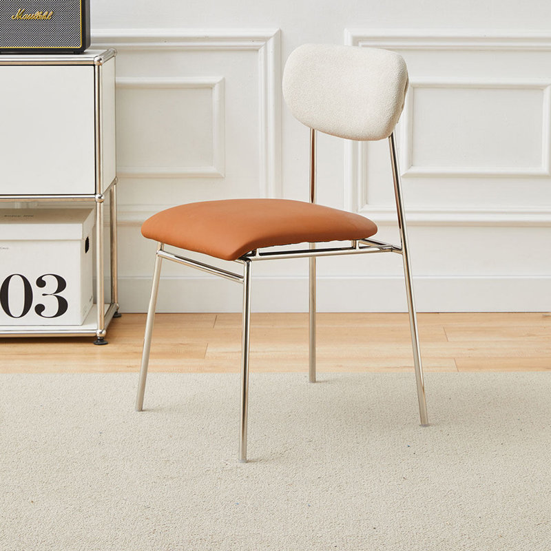 Chaise d'appoint à dossier solide (ensemble de 2), Orange