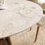 Ensemble de salle à manger rond Amberly 5 pièces, style moderne du milieu du siècle, avec chaises rembourrées couleur crème, idéal pour la cuisine, la salle à manger ou le coin repas.-794637460-794637464-794637467