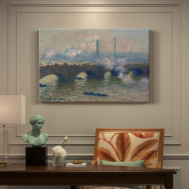 Waterloo Bridge, Sunlight Effect-Claude Monet-Gallery Wrapped Canvas-1903, 18 x 27