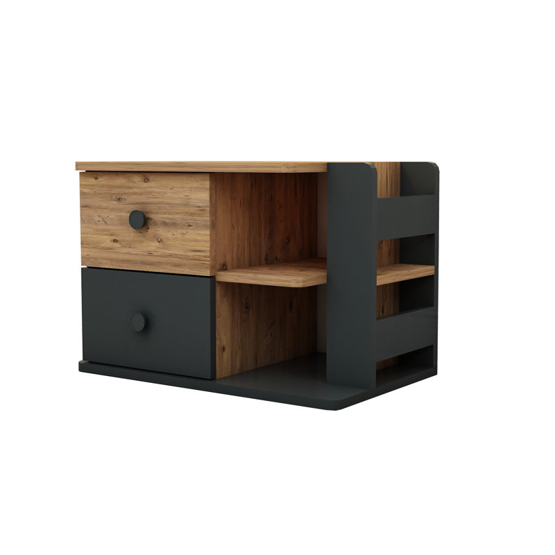 Allianah 165.1cm W Particle Board / Chipboard Bedside Table
