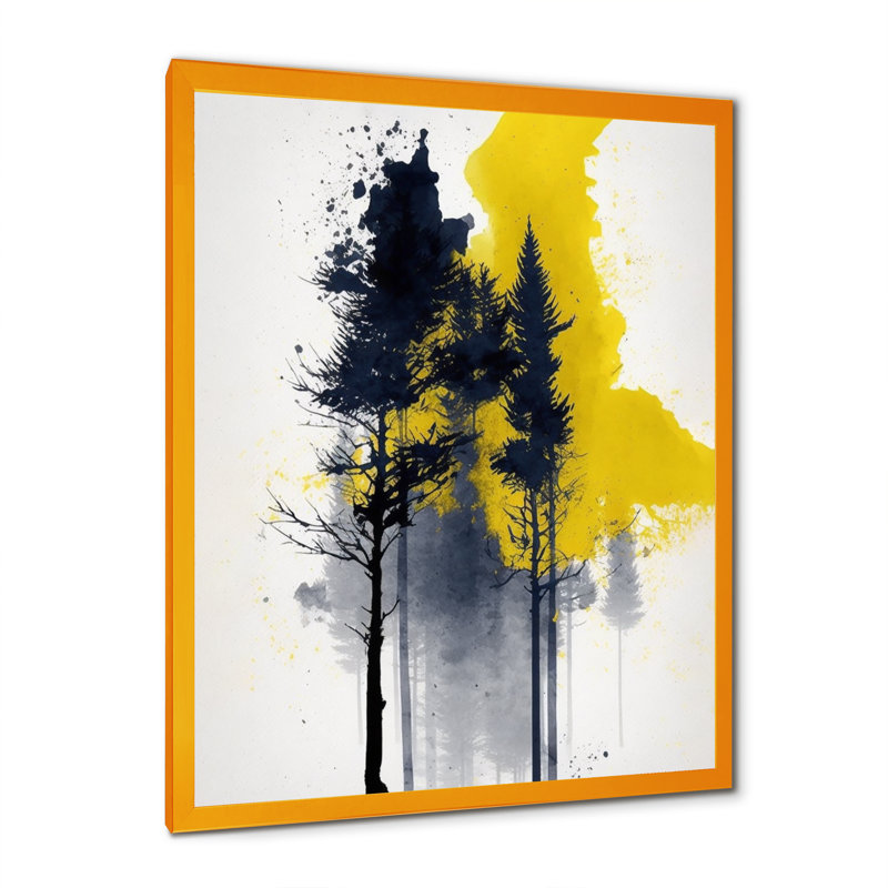 Jaune majestueux II - impression, H 20 po x l 12 po x P 1 po, Encadrement doré