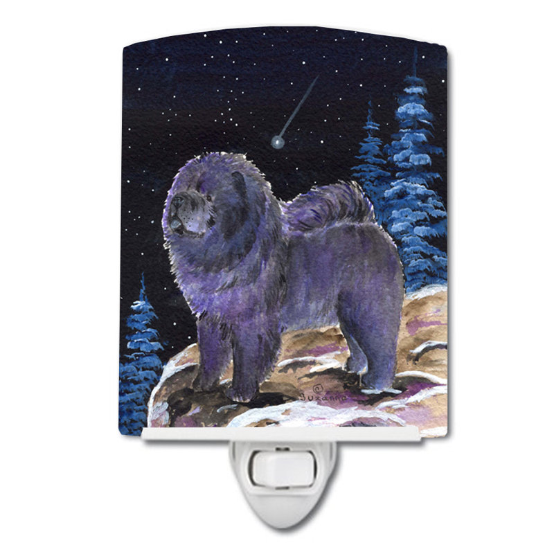 Starry Chow Chow Ceramic Night Light