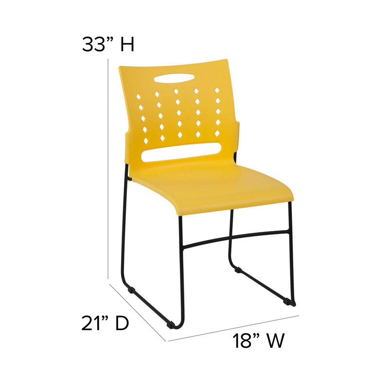 Hercules 881 lb Capacity Yellow Stack Chair with Air-Vent Back