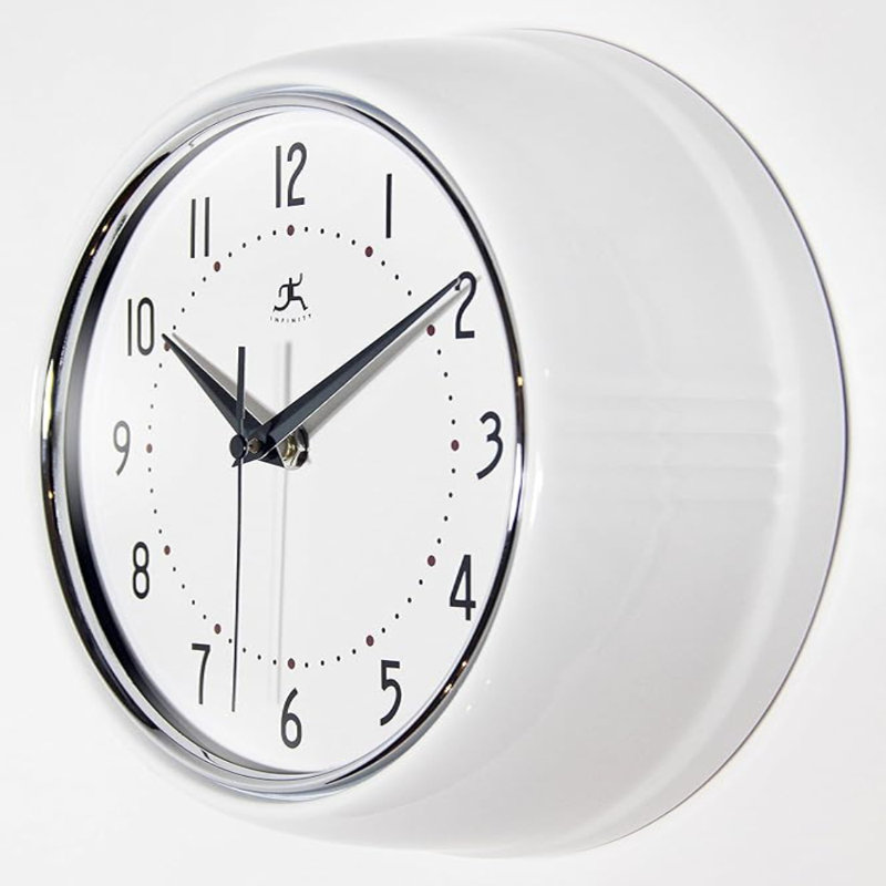 Infinity Instruments LTD. Rétro horloge murale de cuisine Mid Century