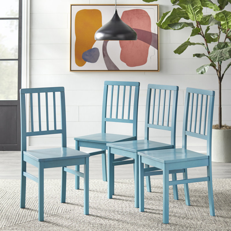 Littell 18'' H Solid Wood Side Chair, Blue