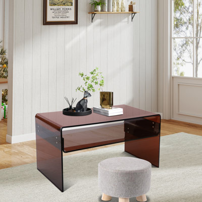 Table d'appoint en acrylique avec tablette de rangement