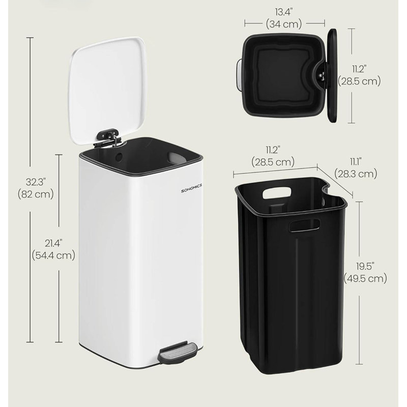 Step On Kitchen Trash Can - 30L, Cloud White