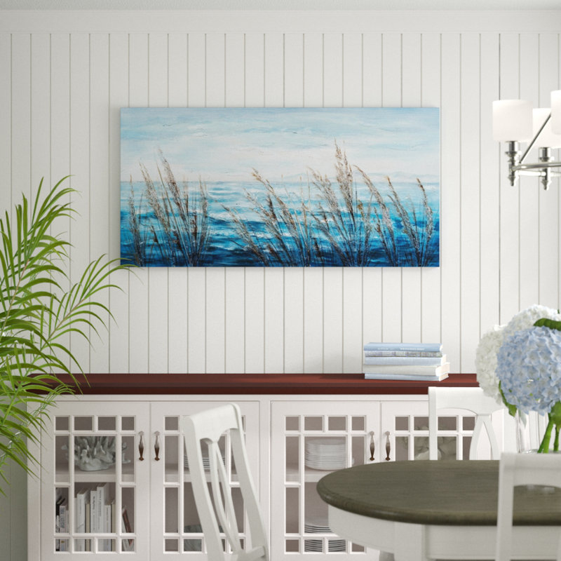 «Plants by the Water I», reproduction de peinture à l'huile sur toile tendue