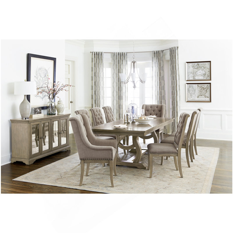 Ensemble de table et chaises à rallonge Classic Luxury Classic 9 pièces