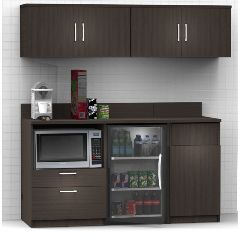 47 in. W x 16 in. D x 33.3 in. H Espresso Particle Board Ready to Assemble 16 Bar Wine Compartment Kitchen Sideboard