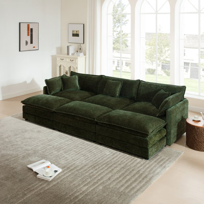 Hibbell Comfortable Deep Seat Reversible Modular 6 Seater Sectional Super Soft Sofa U Shaped Sectional Couch With 3 Ottomans