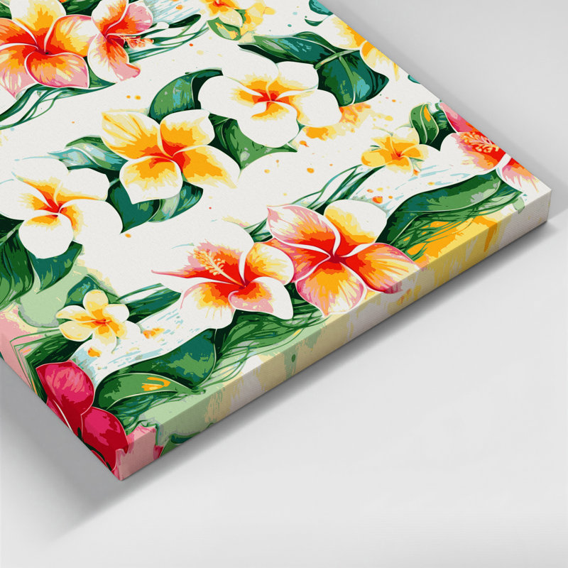 Hawaiian Lei Borders, toile beige, H 32 po x l 32 po