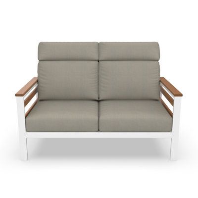 Townsend Metal Outdoor Loveseat With Sunbrella Cushion by Birch Lane